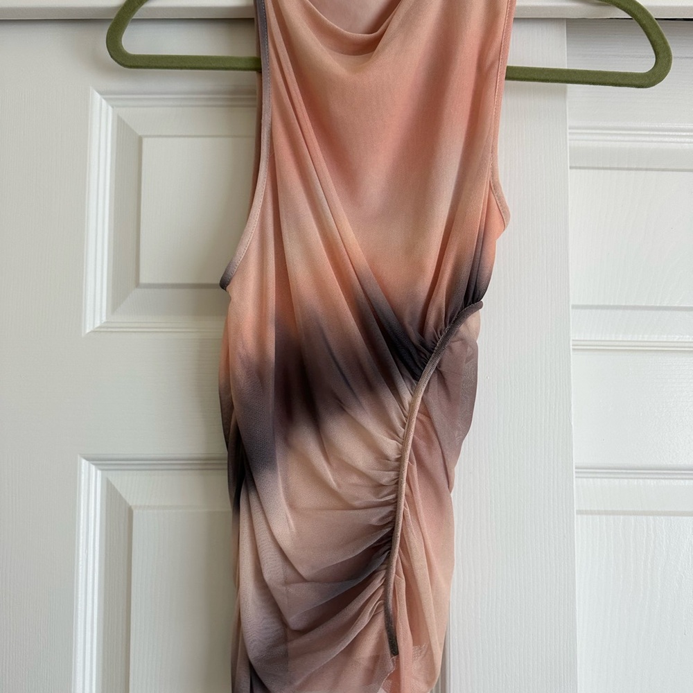 Zara Asymmetrical Ombre top in Pink and Black